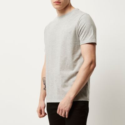 Grey marl crew neck t-shirt